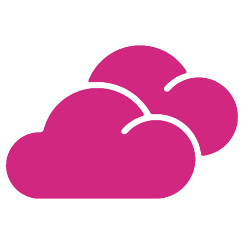 A picture of a white outlined cloud.